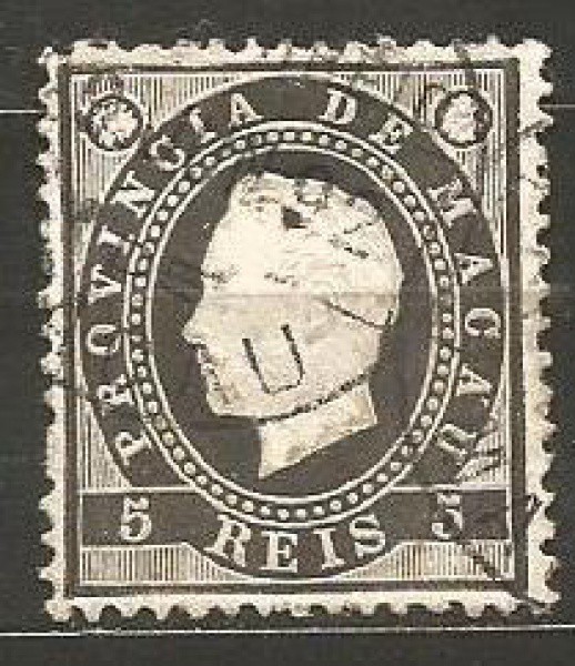 Filatelia: Selo Clássico Português - Província de Macau. Muito bem conservado.