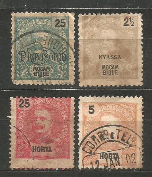 Filatelia: (4) Selos Clássicos Portugueses. Muito bem conservados.