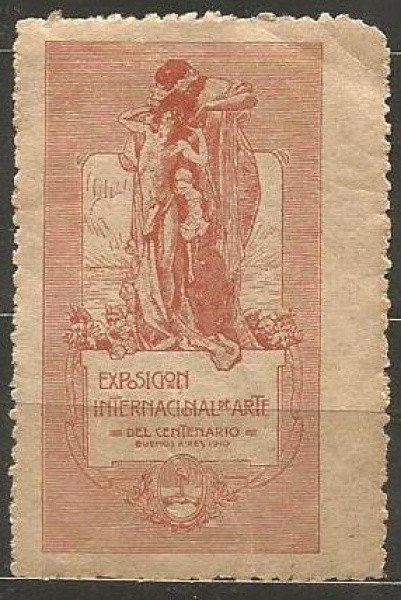 Filatelia: Selo Comemorativo Exposição Internacional de Arte - Buenos Aires, 1910. Muito bem conserv
