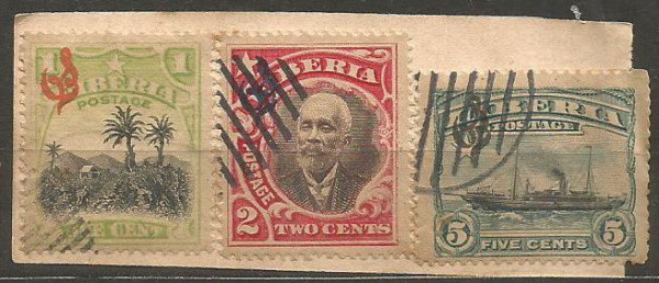 Filatelia: (3) Selos Clássicos da Liberia. Muito bem conservados.