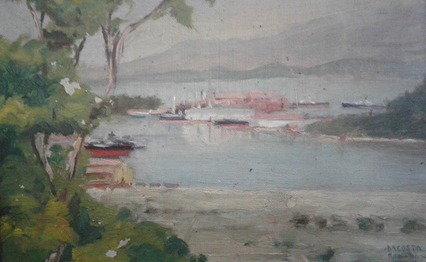 DACOSTA - Rio de Janeiro 1943 óleo S/M , med. 13 x 21 x - 18,5 x 26 cm .