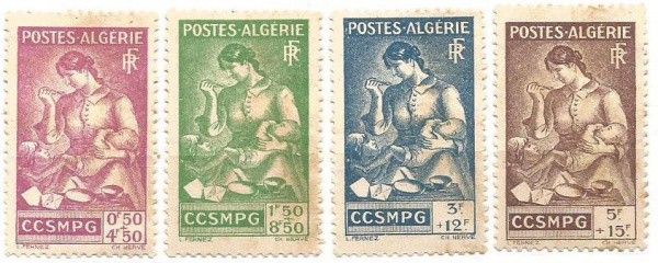 Filatelia: (4) Selos Argelinos - Colonia Francesa. Muito bem conservados.