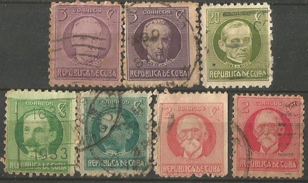Filatelia: (7) Selos Cubanos. Muito bem conservados.