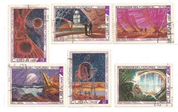 Filatelia : Selos (6) Cuba  -  Temática Espacial , 1975. NOVOS
