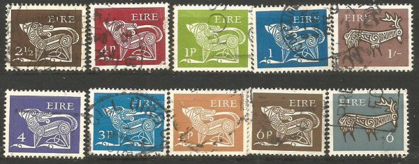 Filatelia : Selos (10) Irlandeses. Ótimo Estado.