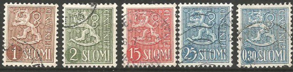 Filatelia : Selos ( 5)  Finlândia - Suomi. NOVOS
