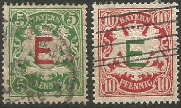 Filatelia : Selo Alemanha/ Bavária - Brasão de Armas, ano 1876. Ótimo Estado.