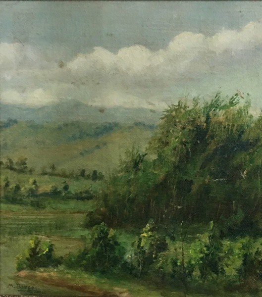 M.BROSOS 1925 - Paissagem óleo S/M , med. 31 x 34 - 44 x 47 cm .