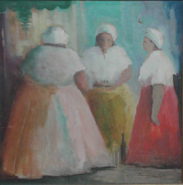 IRINALDO MARTINS 1977 - Baianas óleo S/M , med.   32 x 32 - 50 x 50 cm .
