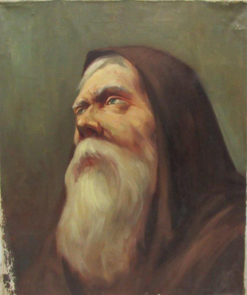 O.S.T. - 46 x 38 cm Figura de Ancião ass. não identificada - Europa (no estado)