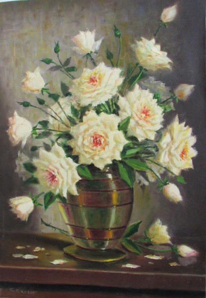 O.S.T. - 55 x 38 cm Vaso de Rosas n 619 ass. G. Grosso - sem moldura