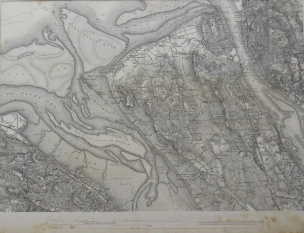 Mapa Liverpool e arredores, 37 x 50 cm - Inglaterra anos 50