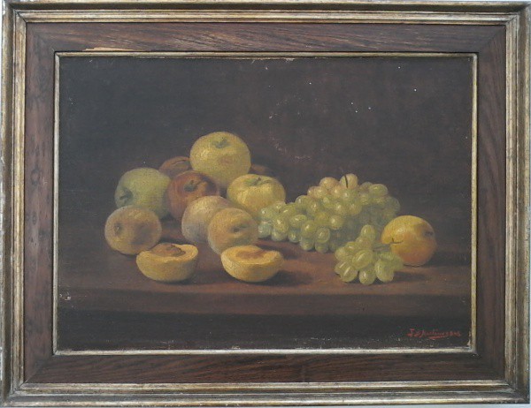 J. B. Martinez - 1928 - Natureza Morta - Oleo s/ Tela - Medindo 49 x 64 cm c/ Moldura