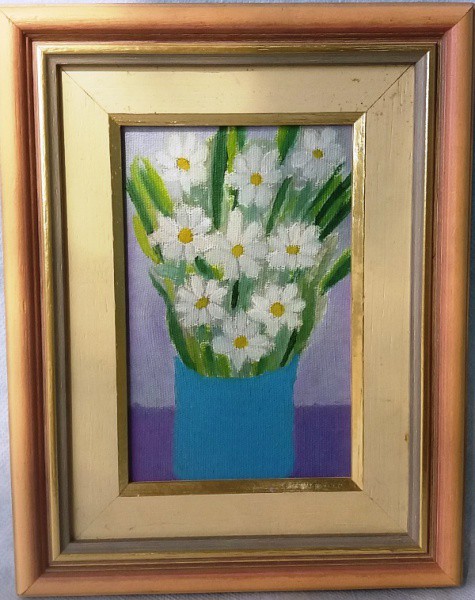 Quadrinho decorativo, Vaso com plantas, medida total com moldura, aprox. 23 x 18 cm