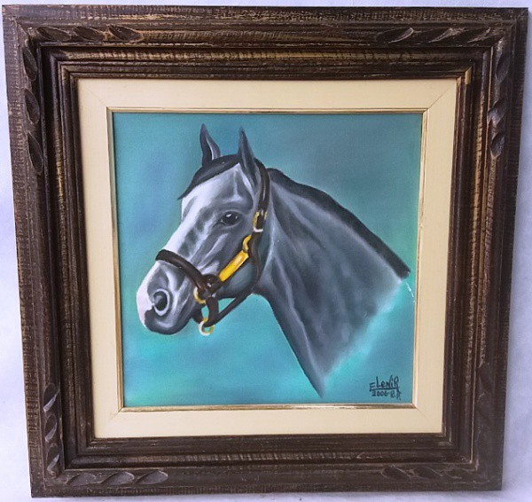 Elenir - Figura de cavalo, Óleo sobre tela, ACID, circa 2006, medida total com moldura, aprox. 45 x