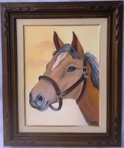 Elenir - Figura de cavalo, Óleo sobre tela, ACID, circa 2006, medida total com moldura, aprox. 57 x