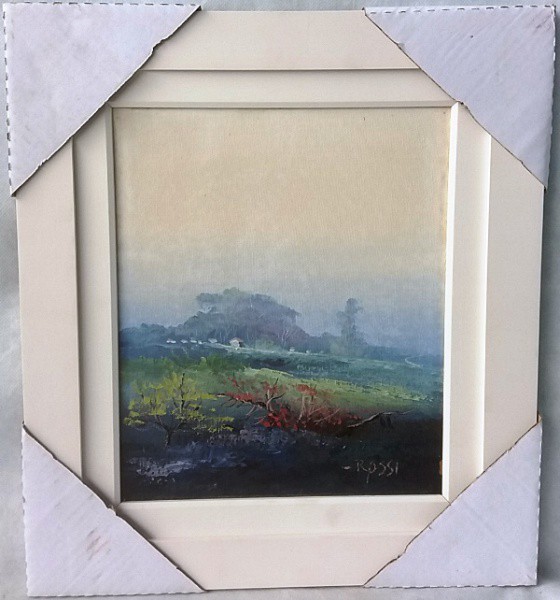 Rossi - Paisagem, Óleo sobre tela, ACID, medida total com moldura, aprox. 43 x 38 cm