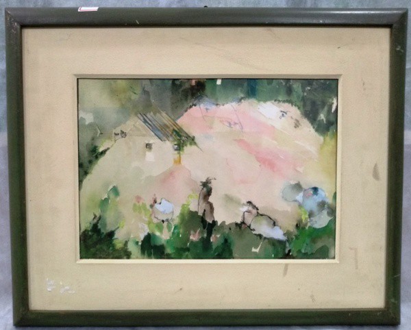 Assinatura ilegivel - Abstrato, Aquarela, ACID, medida total com moldura, aprox. 43 x 52 cm