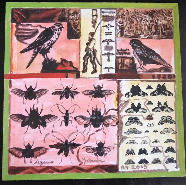 Aloysio Zaluar - Guia da Pacobaiba - colagens, pintura, etc..  0,35 cm x 0,35 cm. Assinado. Rio, 201