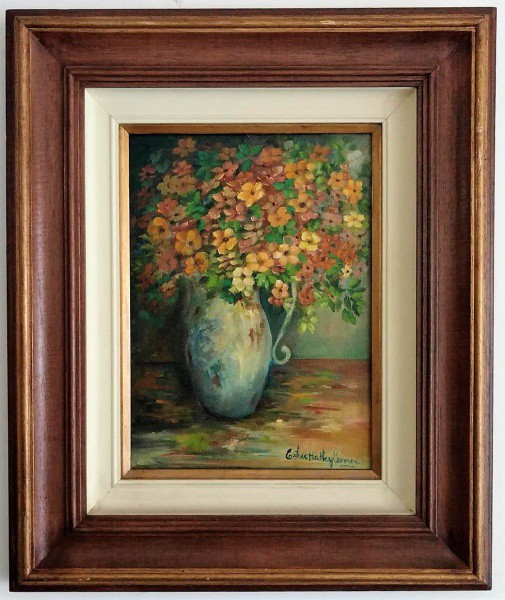 Esther Halley Cosmos - Flores do Campo ao Vaso - óleo sobre tela, 0,56 cms x 0,45 cms, Assinado