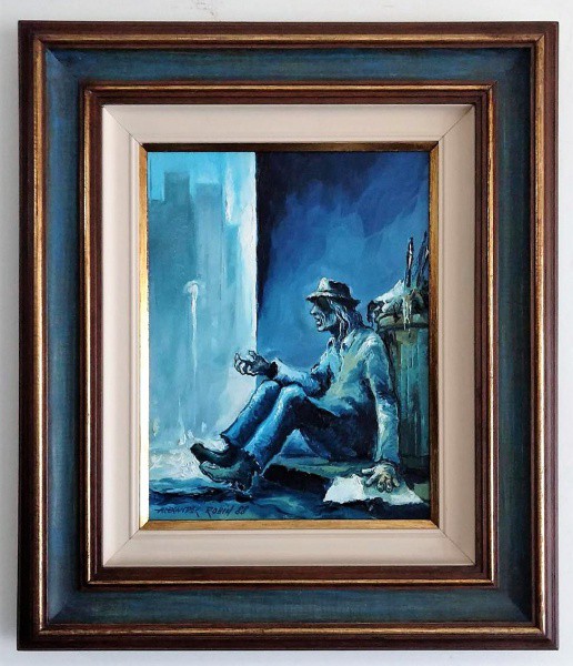 Alexander Robin - Andarilho - óleo sobre tela, 0,56 cms x 0,49 cms. Assinado.