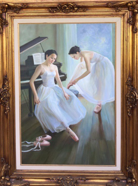 SEM ASSINATURA  - ost ( Bailarinas ) med: 95,5 x 65,5 cm.