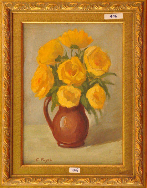 COLETTE PUJOL - Med: 35 x 25 cm O.S.T - Flores
