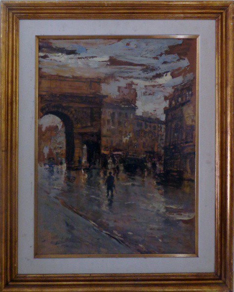 MÁRIO AGOSTINELLI - óleo sobre madeira (Paris) - Med: 73x47 cm.