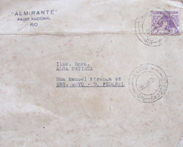 FILATELIA ENVELOPE TIMBRADO  DO FAMOSO PROGRAMA DA DÉCADA DE 30/40 ALMIRANTE DA  RÁDIO NACIONAL RI