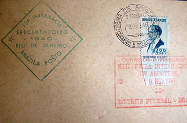 FILATELIA ENVELOPE XIII FEIRA INTERNACIONAL DE AMOSTRAS - RIO DE JANEIRO , 1940 BEM CONSERVADO