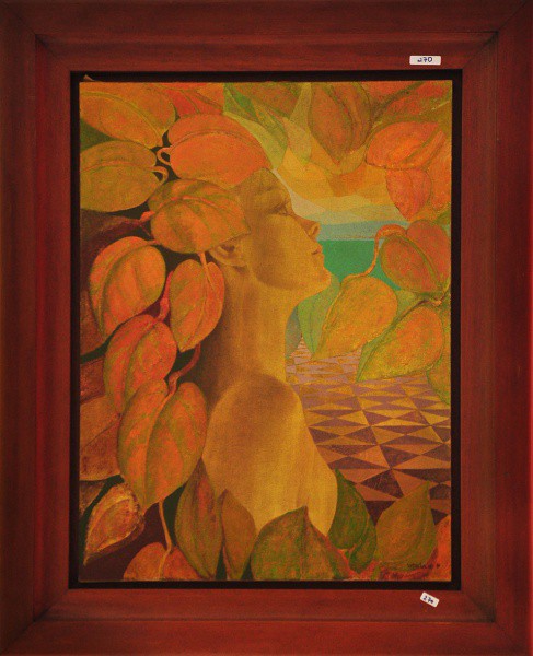 CARMELIO CRUZ - 73.5 x 54.5 cm - O.S.T - Paisagem e figura