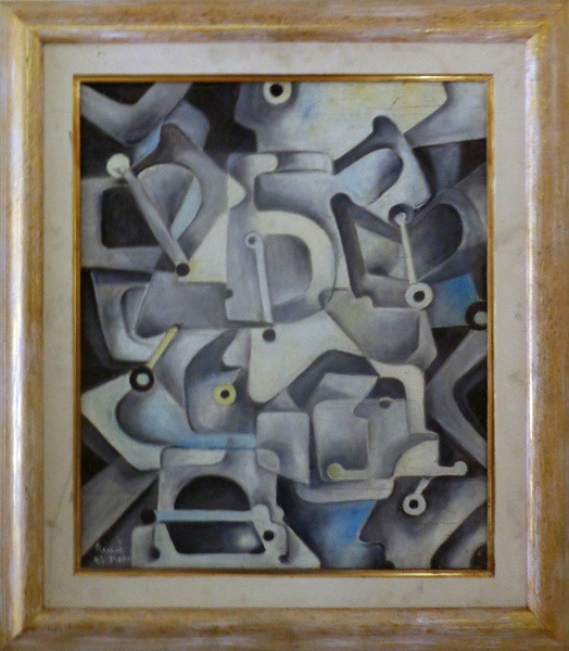 RENÉE NOACK - óleo sobre tela (abstrato) - Med: 56,5x47 cm.