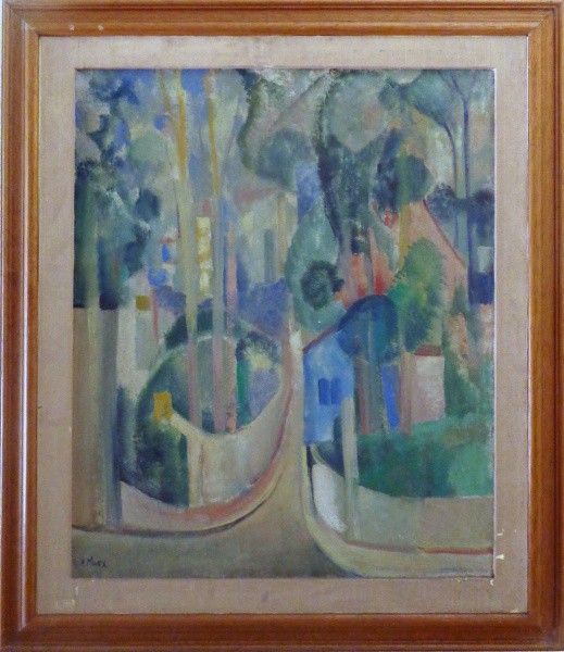 ANTÔNIO AUGUSTO MARX - óleo sobre tela (paisagem) - Med: 49x59 cm.
