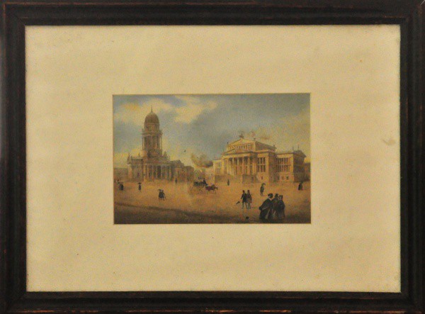 SEM ASSINATURA - aquarela, Século XIX ( Praça Alemã ) med: 12,5 x 19 cm.
