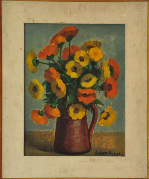 COLETTE PUJOL - ost ( Flores ) med: 35 x 27 cm.
