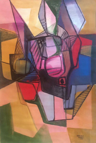 R. BURLE MARX - ost, ( Abstrato ) - med: 140 x 94 cm - datado em 1985