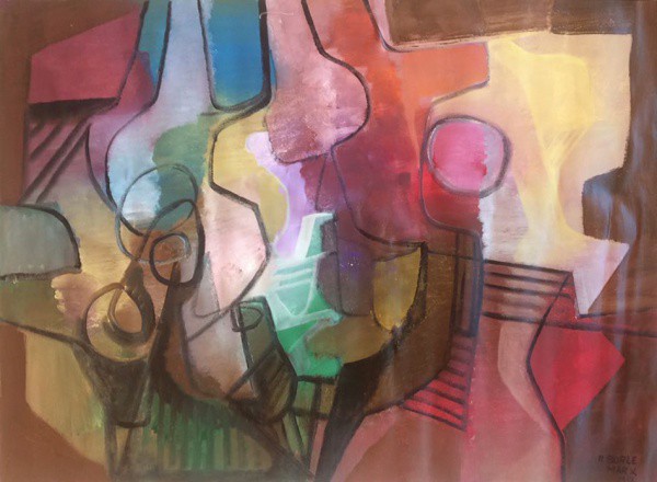 R. BURLE MARX - ost, ( Abstrato ) - med: 98 x 140 cm - datado em 1985