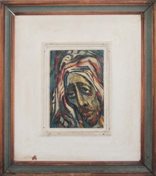 BRUM ( Izrael Szajnbrum ) - ost ( Figura ) med: 22 x 15 cm. C/ moldura.
