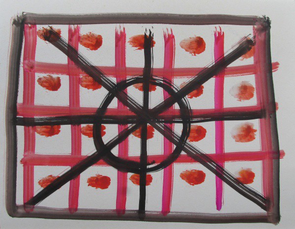 ARTUR BARRIO - guache sobre cartão, série africana ( Abstrato ) med: 29,5 x 37 cm.