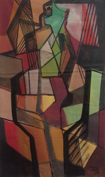 R. BURLE MARX - ost, ( Abstrato ) - med: 140 x 88 cm - datado em 1985