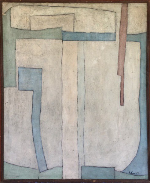RETROZ - ost, datado 69 ( Abstrato ) med: 72 x 59 cm. C/ moldura.