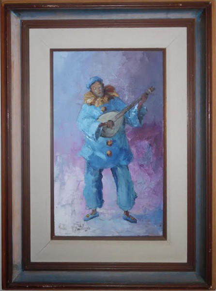 Gentil Correa  Pierrot, O.S.T., medindo 50 x 30 cm. Assinado no CID.