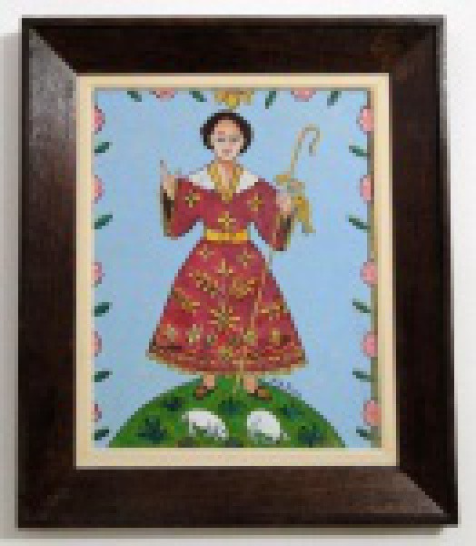 José Pinto - OSE - Deus Menino, com dedicatória do Autor no verso. Med. interna 39x30cm