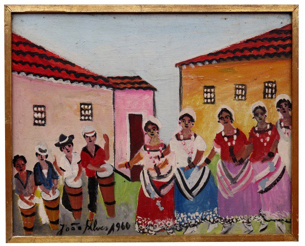 JOÃO ALVES, Cena com Músicos e Baianas, OST, ACIE, 32 x 40 cm., dat. 1960