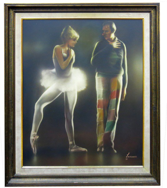 LOURENÇO, Bailarinos, OSE, ACID, 85 x 72 cm., dat. 73