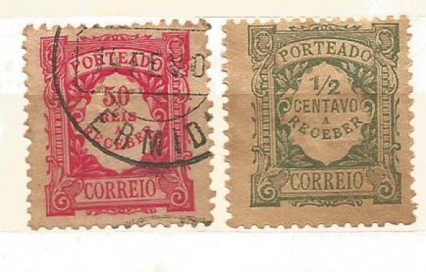 Filatelia : Selos (2) Porteados , 1922. MBC