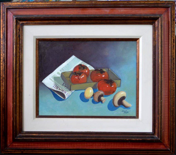 Ching San - Caquis E Cogumelos - O.s.t. Med.: 63 X 55 Cm.