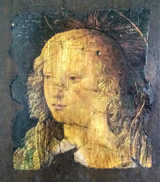Belo Quadro Italiano Donzela Em Papel Sobre Madeira. 44x37