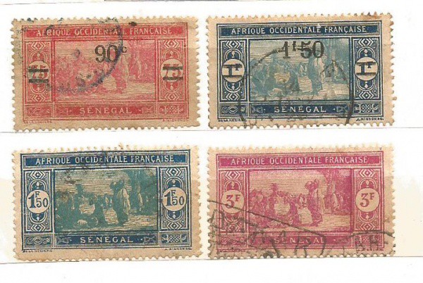Filatelia : Selos (4) Colonia Francesa , Senegal 1924/ 33. MBC