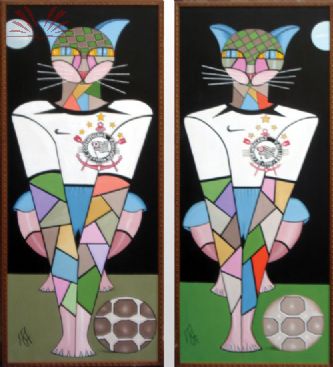 Pendant: Gato Corinthiano - José Américo da Farias - Jose Americo da Farias - JAF